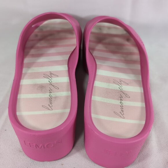 Lemon Jelly 40 Sunny Pink Fuschia Sandals Open Toe Platform Slip On US 10 Slide - Picture 6 of 13